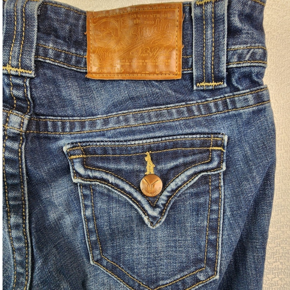 Vigoss 3/4 Dark Blue The New York Skinny Flap Pocket Y2K Indie Low Rise Jean